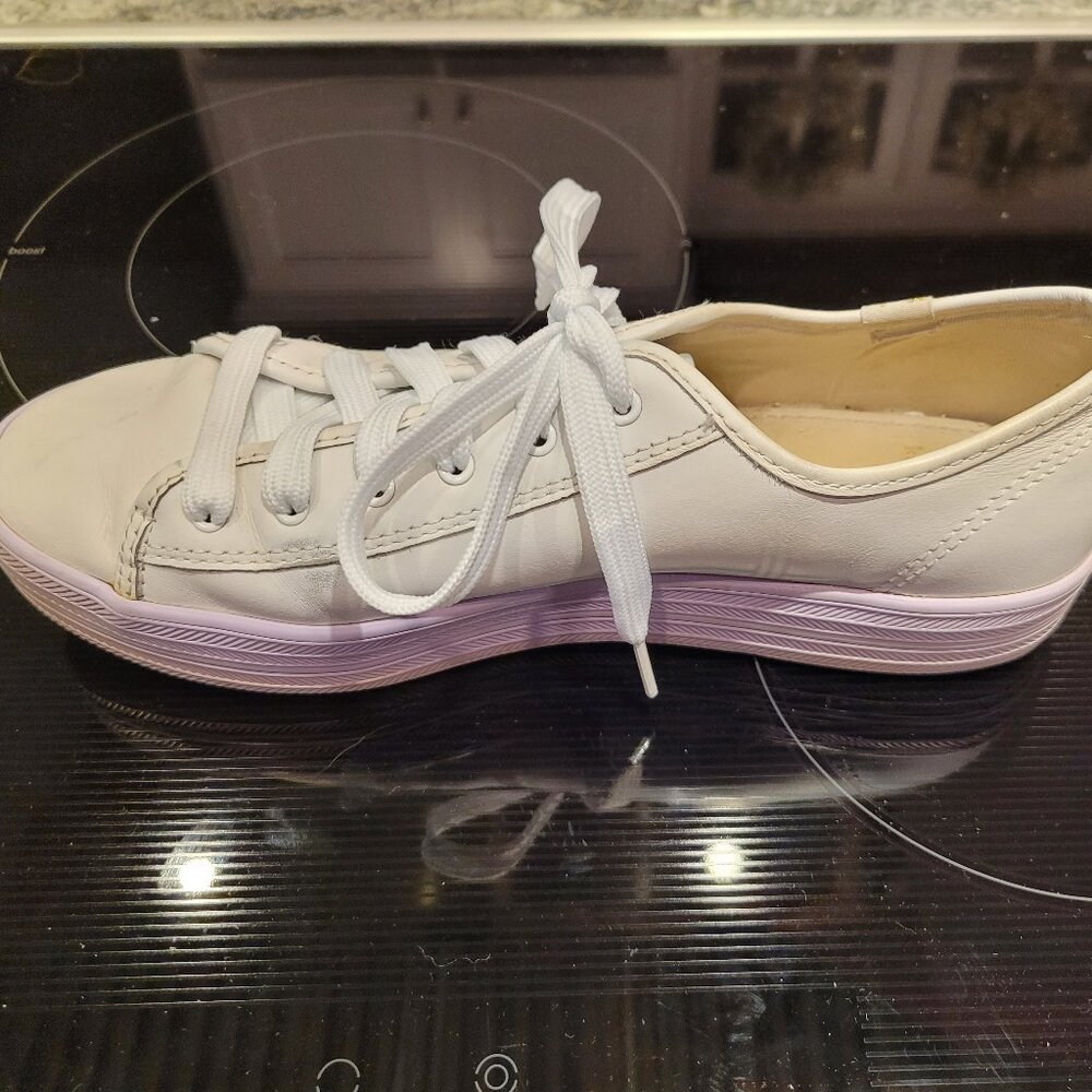 Keds Kate Spade White And Purple Platform  Sneakers -Women Size 9